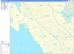 San Leandro Wall Map Basic Style 2024